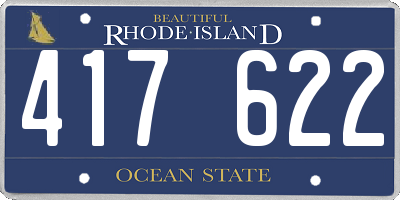 RI license plate 417622