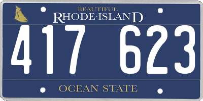 RI license plate 417623