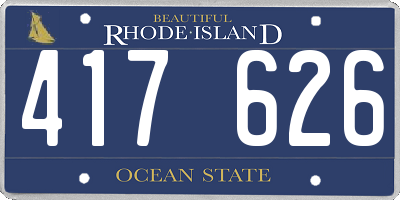 RI license plate 417626