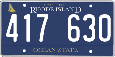 RI license plate 417630
