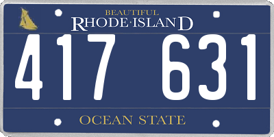 RI license plate 417631