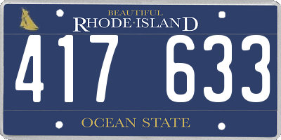 RI license plate 417633