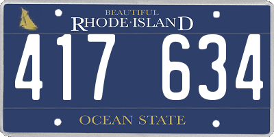 RI license plate 417634