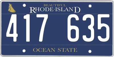RI license plate 417635