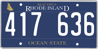 RI license plate 417636