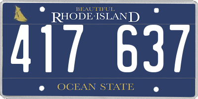 RI license plate 417637