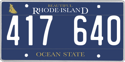RI license plate 417640