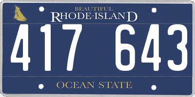 RI license plate 417643