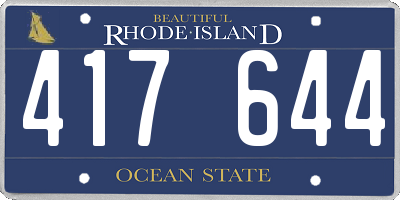RI license plate 417644