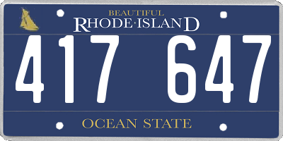 RI license plate 417647