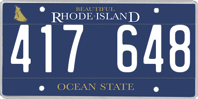 RI license plate 417648
