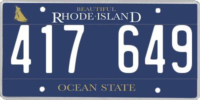 RI license plate 417649