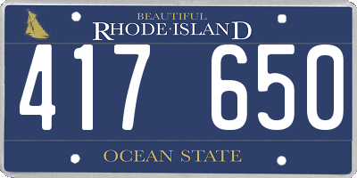 RI license plate 417650