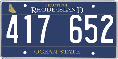 RI license plate 417652