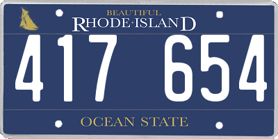 RI license plate 417654