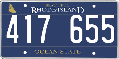 RI license plate 417655