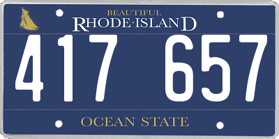 RI license plate 417657