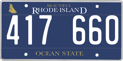 RI license plate 417660