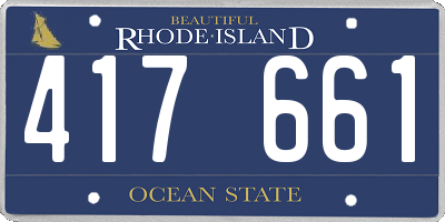 RI license plate 417661