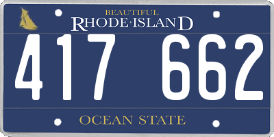 RI license plate 417662