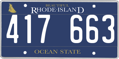 RI license plate 417663