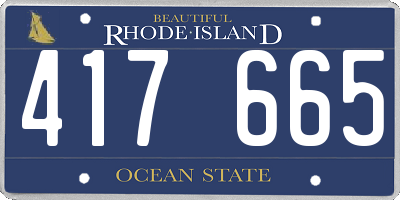 RI license plate 417665