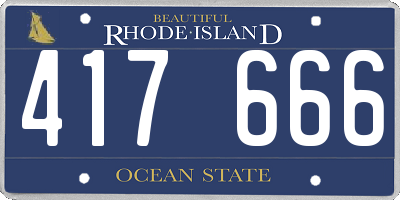 RI license plate 417666