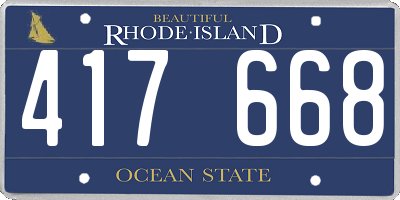 RI license plate 417668