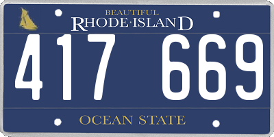 RI license plate 417669