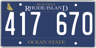 RI license plate 417670