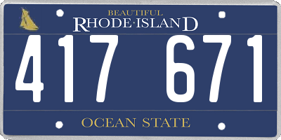 RI license plate 417671