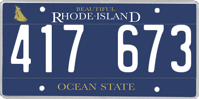 RI license plate 417673