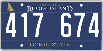 RI license plate 417674