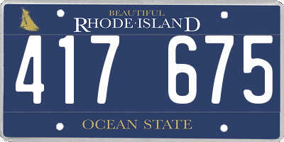 RI license plate 417675