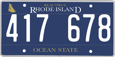 RI license plate 417678