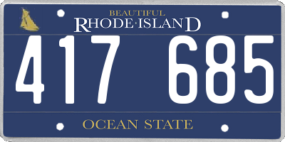RI license plate 417685