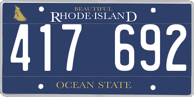 RI license plate 417692