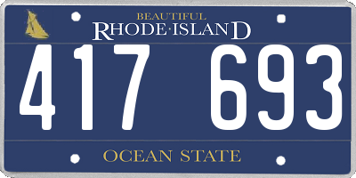 RI license plate 417693