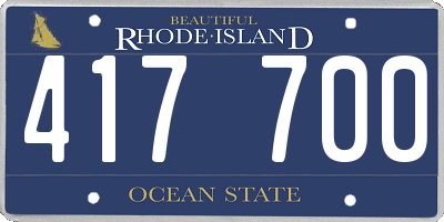 RI license plate 417700