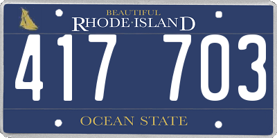 RI license plate 417703