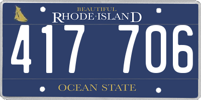 RI license plate 417706