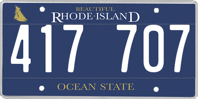 RI license plate 417707