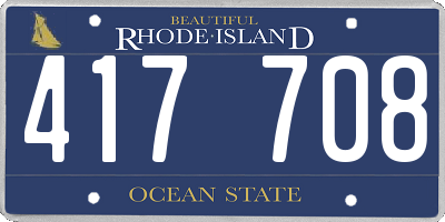 RI license plate 417708