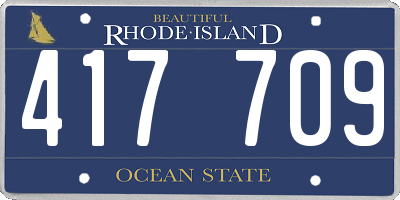 RI license plate 417709