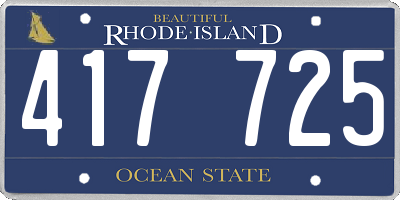 RI license plate 417725