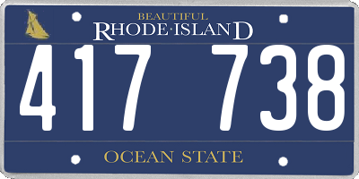 RI license plate 417738