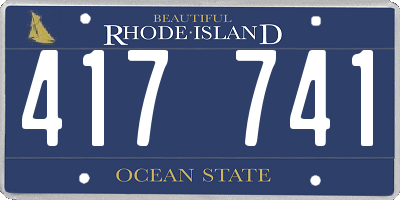 RI license plate 417741