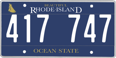 RI license plate 417747