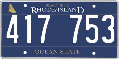 RI license plate 417753