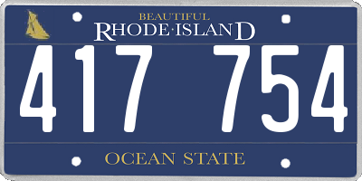 RI license plate 417754
